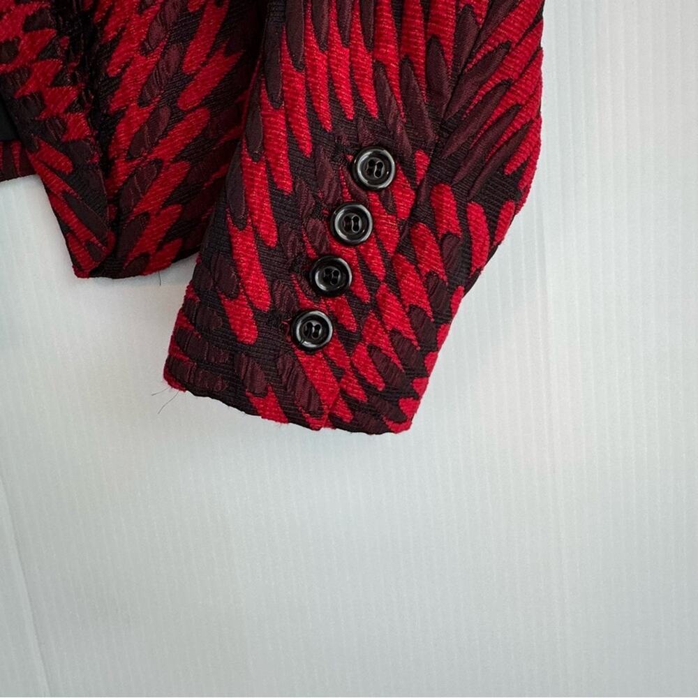 Alice + Olivia Joella blazer short length long sleeve red and black size small - Picture 7 of 9